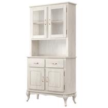 Balcão com Arca Oratório em Madeira Maciça 2 Mais 2 Portas Branco Envelhecido