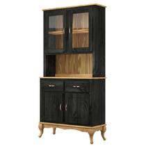 Balcão com Arca Oratório em Madeira Maciça 2 Mais 2 Portas Preto Oliva