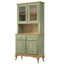 Balcão com Arca Oratório em Madeira Maciça 2 Mais 2 Portas Verde Oliva