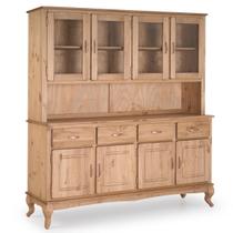 Balcão com Arca Oratório em Madeira Maciça 4 Mais 4 Portas Marrom Antique