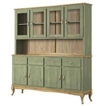 Balcão com Arca Oratório em Madeira Maciça 4 Mais 4 Portas Verde Oliva