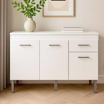 Balcão com Tampo 120cm 3 Portas e 1 Gaveta Realeza