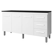 Balcao Com Tampo 150cm 9130x9310 Branco Preto Mobbs Balcao Com Tampo 150cm 9130x9310 Branco Preto Mobbs