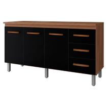 Balcao Com Tampo 160cm 9140X9320 Savana Preto Mobbs
