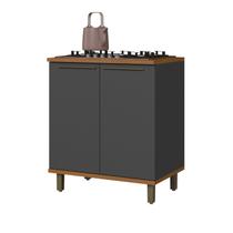Balcão com Tampo 2 Portas 80cm para Cozinha Modulada Madri Preto/Freijo/Chumbo Balcão com Tampo 2 Portas 80cm para Cozinha Modulada Madri Preto/Freijo/Chumbo