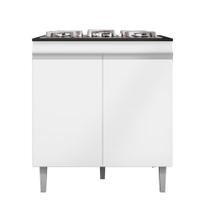 Balcão Com Tampo Cooktop 5 Bocas 2 Portas Andréia Branco