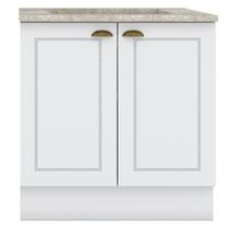 Balcao com Tampo Para Cooktop 2P 80 cm Americana Branco Calcare Henn