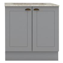Balcao com Tampo Para Cooktop 2P 80 cm Americana Cinza Calcare Henn
