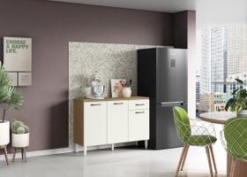 Balcão compacto atenas c/tampo 3 portas e 1 gaveta 120cm