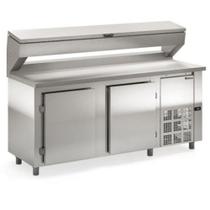 Balcão Condimentadora 2,00m GBPZ-200T Gelopar - Tampa Basculante + Aquecimento nas Portas e Capacidade 11 GN 1/4