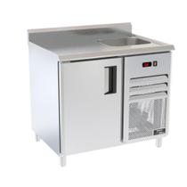 Balcão Congelados Venâncio 100cm Linha Prime Exterior Inox Interior Aluzinco Borda Espelhada com Cuba 127V PCCH10-42271