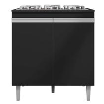 Balcão Cooktop 2 Portas Andréia Preto AJL Móveis Balcão Cooktop 2 Portas Andréia Preto AJL Móveis