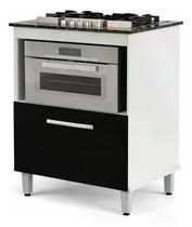 Balcão Cooktop 4/5 Bocas Porta Basculante Espaço Forno Branco/preto/marmore
