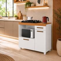 Balcão Cooktop 4 Bocas Tampo MDF 2 Portas 1 Gaveta com Nicho Micro-Ondas Cronos Espresso Móveis Balcão Cooktop 4 Bocas Tampo MDF 2 Portas 1 Gaveta com Nicho Micro-Ondas Cronos Espresso Móveis