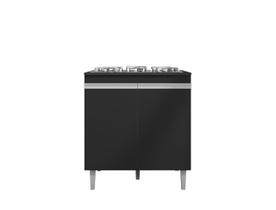 Balcão Cooktop Andreia Preto 4 ou 5 bocas - Ajl Móveis