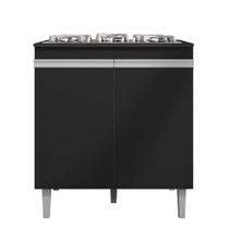 Balcão Cooktop Andréia Preto Fosco - Ajl Balcão Cooktop Andréia Preto Fosco - Ajl