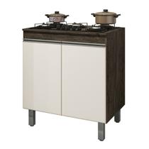 Balcão Cooktop Clara Chocolate Off White 80cm Nathan Móveis