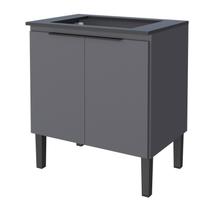 Balcão Cooktop de Cozinha em Madeira 5 Bocas Cinza c/ Tampo Cisne Cozimax