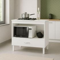Balcão Cooktop Florida 80cm Com 1 Porta Branco Balcão Cooktop Florida 80cm Com 1 Porta Branco