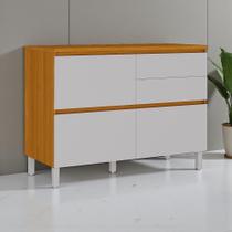 Balcão Cozinha 1 Porta 4 Gavetas 120cm com Tampo 100% MDF Lúmina Itatiaia