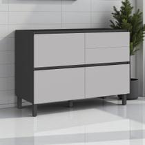 Balcão Cozinha 1 Porta 4 Gavetas 120cm sem Tampo 100% MDF Lúmina Itatiaia