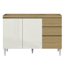 Balcão Cozinha 1,20 3 Portas sem Tampo Atacama/Off White