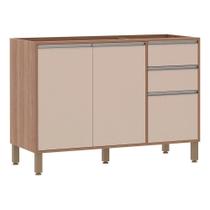 Balcão Cozinha 120 cm 2 Portas 3 Gavetas Connect Lari Luciane Móveis