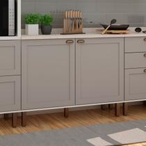 Balcão Cozinha 120 cm 2 Pts Iluminata Branco/Fendi Sem Tampo Balcão Cozinha 120 cm 2 Pts Iluminata Branco/Fendi Sem Tampo