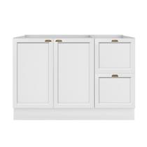 Balcão Cozinha 120cm 2 Portas 2 Gavetas sem tampo Unna - Branco Balcão Cozinha 120cm 2 Portas 2 Gavetas sem tampo Unna - Branco