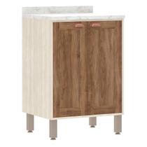 Balcão Cozinha 60 cm 2 Portas com Tampo Sofia Luciane Móveis
