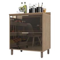 Balcão Cozinha 80 cm 2 Gavetões Vidro Refleta Bronze Mel Luciane Móveis Balcão Cozinha 80 cm 2 Gavetões Vidro Refleta Bronze Mel Luciane Móveis
