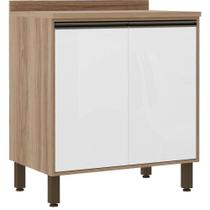Balcão Cozinha 80 cm 2 Portas Branco Laca Mel Luciane Móveis Balcão Cozinha 80 cm 2 Portas Branco Laca Mel Luciane Móveis