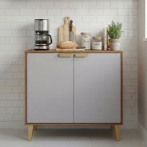 Balcão Cozinha 80 cm 2 Portas Elena Bege/Cinamomo/Platina