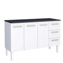 Balcão Cozinha Aço 150 Vênus 3 Gavetas Com Tampo Cozimax Branco