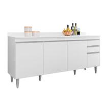 Balcão Cozinha Ágatha 180cm Branco S/ Tampo - Vallisa Decor