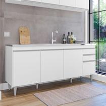 Balcão Cozinha Ágatha 180cm Sem Tampo Moderno Balcão Cozinha Ágatha 180cm Sem Tampo Moderno
