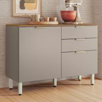 Balcão Cozinha Alba 2 Portas 2 Gavetas Amêndola/Nude Prime Tx - Demóbile