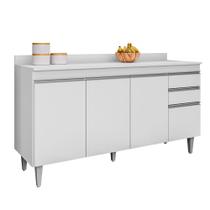 Balcão Cozinha Branco 150cm S/ Tampo - Vallisa Decor Balcão Cozinha Branco 150cm S/ Tampo - Vallisa Decor