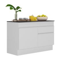 Balcão Cozinha com Rodapé Gabinete Pia 120 cm 2 Portas 1 Gaveta Veneza Multimóveis MP2117.891 Branco