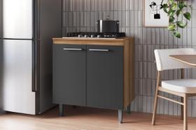 Balcão Cozinha Cooktop 4 Bocas Armário Com 2 Portas