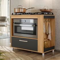 Balcão Cozinha Cooktop 4 e 5 Bocas Para Forno Moderno com Gaveta