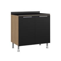 Balcão Cozinha Ditália Aspen 2Pt c/tamp CD-102 Cv/Preto Cozy