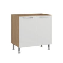 Balcão Cozinha Ditália Aspen 2Pt CD-102 Carvalho/Branco Cozy