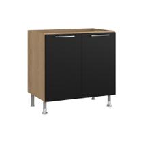 Balcão Cozinha Ditália Aspen 2Pt CD-102 Carvalho/Preto Cozy