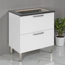 Balcão Cozinha em Aço 1 Porta 1 Gaveta 80cm para Cooktop 4 Bocas Tarsila Itatiaia Branco/Neve Balcão Cozinha em Aço 1 Porta 1 Gaveta 80cm para Cooktop 4 Bocas Tarsila Itatiaia Branco/Neve