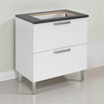 Balcão Cozinha em Aço 1 Porta 1 Gaveta 80cm para Cooktop 5 Bocas Tarsila Itatiaia Branco/Neve Balcão Cozinha em Aço 1 Porta 1 Gaveta 80cm para Cooktop 5 Bocas Tarsila Itatiaia Branco/Neve