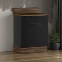 Balcão Cozinha em Aço 1 Porta Esquerda 1 Gaveta 65cm com Tampo Rodapé PVC Exclusive Itatiaia