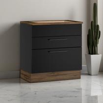 Balcão Cozinha em Aço 2 Gavetas 80cm com Tampo para Cooktop 4 Bocas Rodaé PVC Exclusive Itatiaia