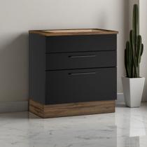 Balcão Cozinha em Aço 2 Gavetas 80cm com Tampo para Cooktop 4 Bocas Rodaé PVC Exclusive Itatiaia