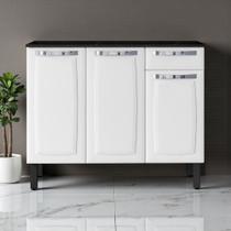 Balcão Cozinha em Aço 3 Portas 1 Gaveta 105cm com Tampo Rose Itatiaia Branco Balcão Cozinha em Aço 3 Portas 1 Gaveta 105cm com Tampo Rose Itatiaia Branco